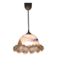 Vintage Murano blown glass suspension lamp with blue and white shell.