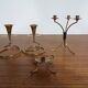 German Filigree Brass and Copper Candleholders, 1960s, Set of 3