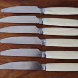 6 vintage cream white knives