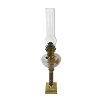 Bronze And Marble Crystal Oil Lamp