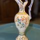 Jug / Pitcher in earthenware with floral decoration in Rouen style signed M.F.
