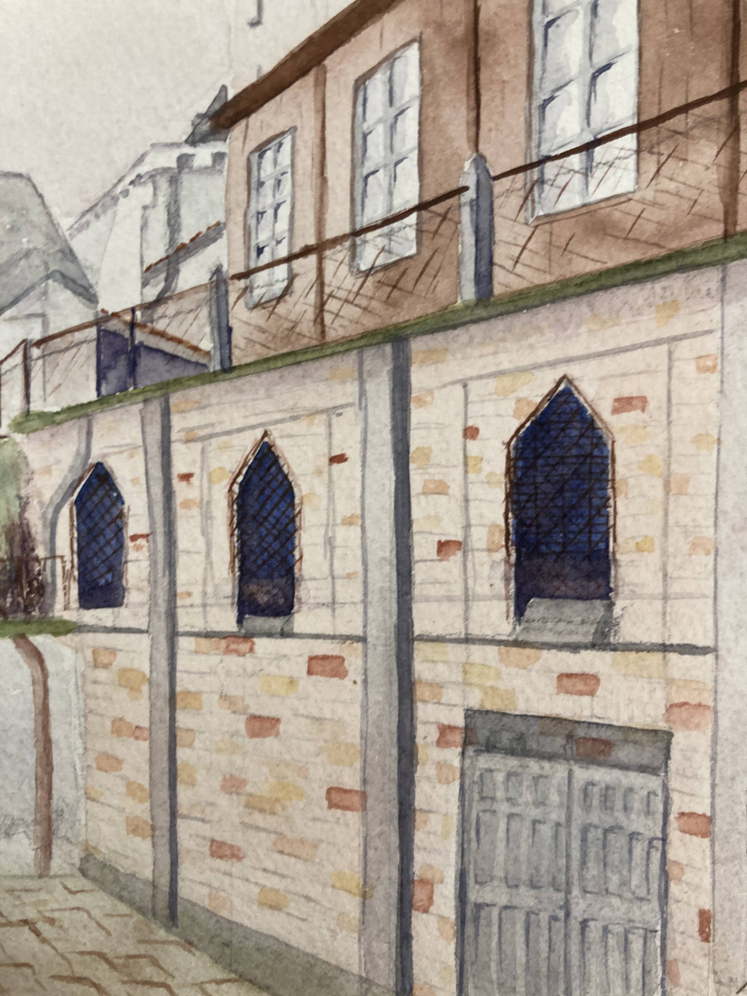 Our Lady of Hope, signed vintage watercolor