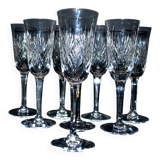 Set of 8 Junon champagne flutes in Lemberg crystal dlG Chantilly Saint-Louis