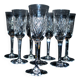 Set of 8 Junon champagne flutes in Lemberg crystal dlG Chantilly Saint-Louis