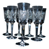 Set of 8 Junon champagne flutes in Lemberg crystal dlG Chantilly Saint-Louis