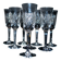 Set of 8 Junon champagne flutes in Lemberg crystal dlG Chantilly Saint-Louis
