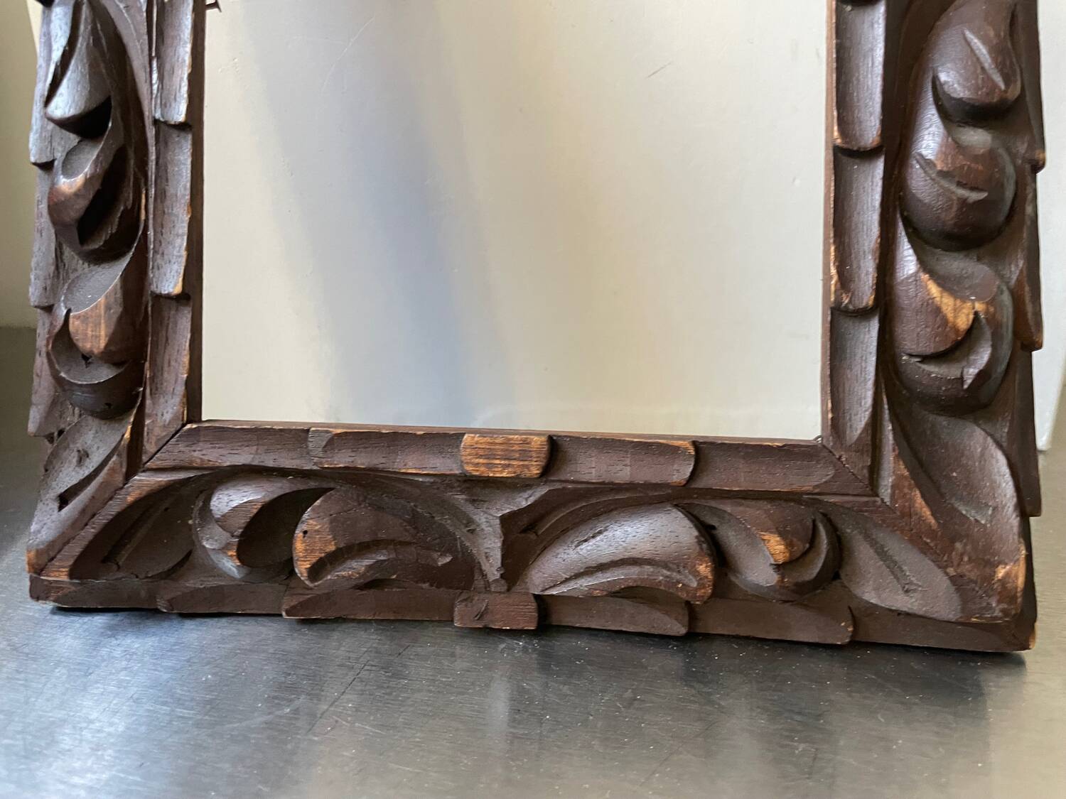 Antique handcarved frame   solid wood 30 cm x 22.5 cm