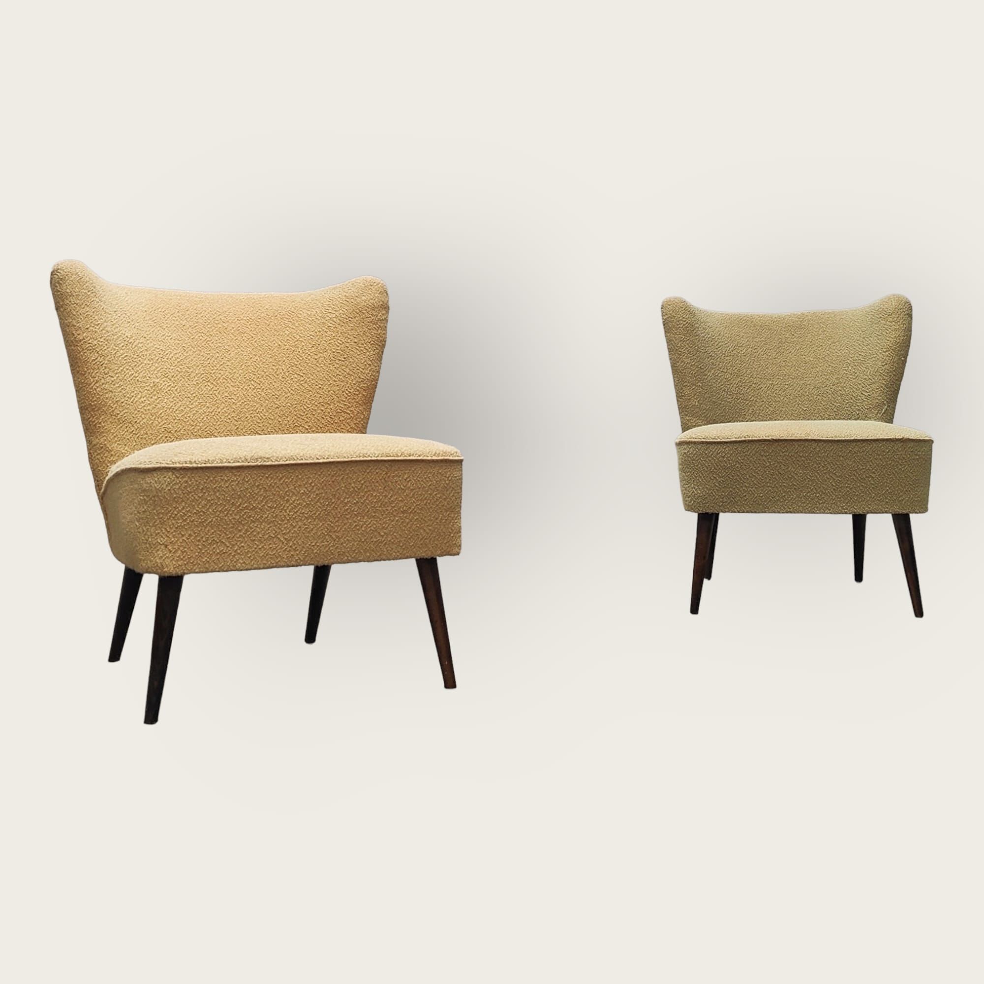 2 mid century cocktail chairs