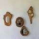 Set de 4 miroirs organiques brutalistes en bois années 50