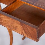 Restored Small Biedermeier Side Table, Walnut, Spruce, Maple, Austria, 1820s