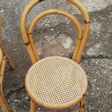 Set of 4 rattan chairs 1970
