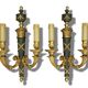 Pair of large wall sconces in quiver style Empire - bronze / green patina