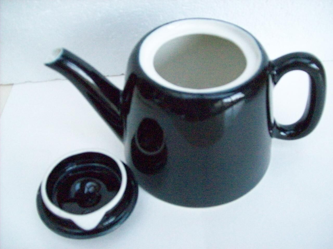 Vintage black ceramic teapot