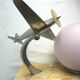 Art deco table lamp aluminum airplane and ball tulip on marble terrace