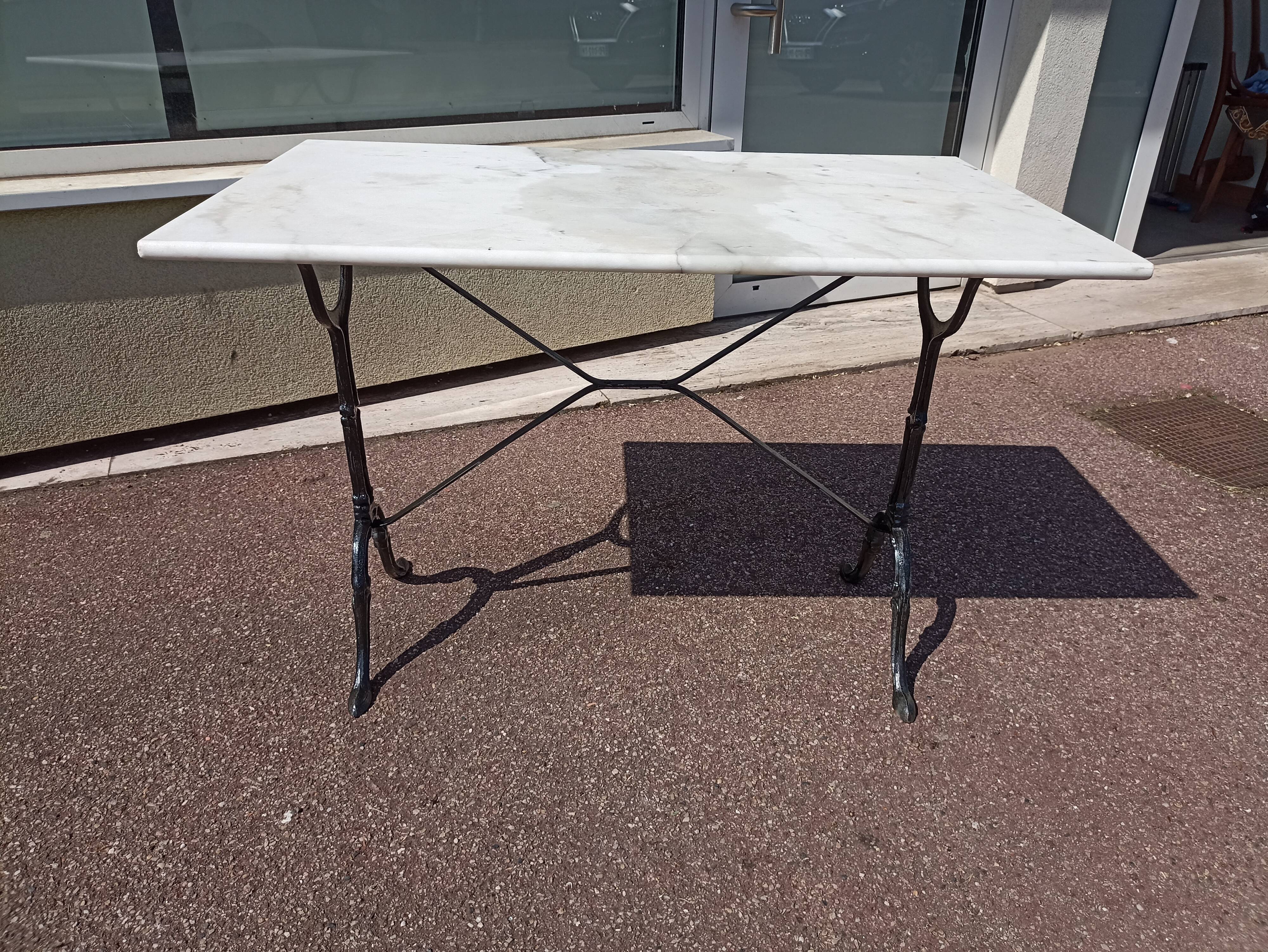 Marble bistro table iron foot