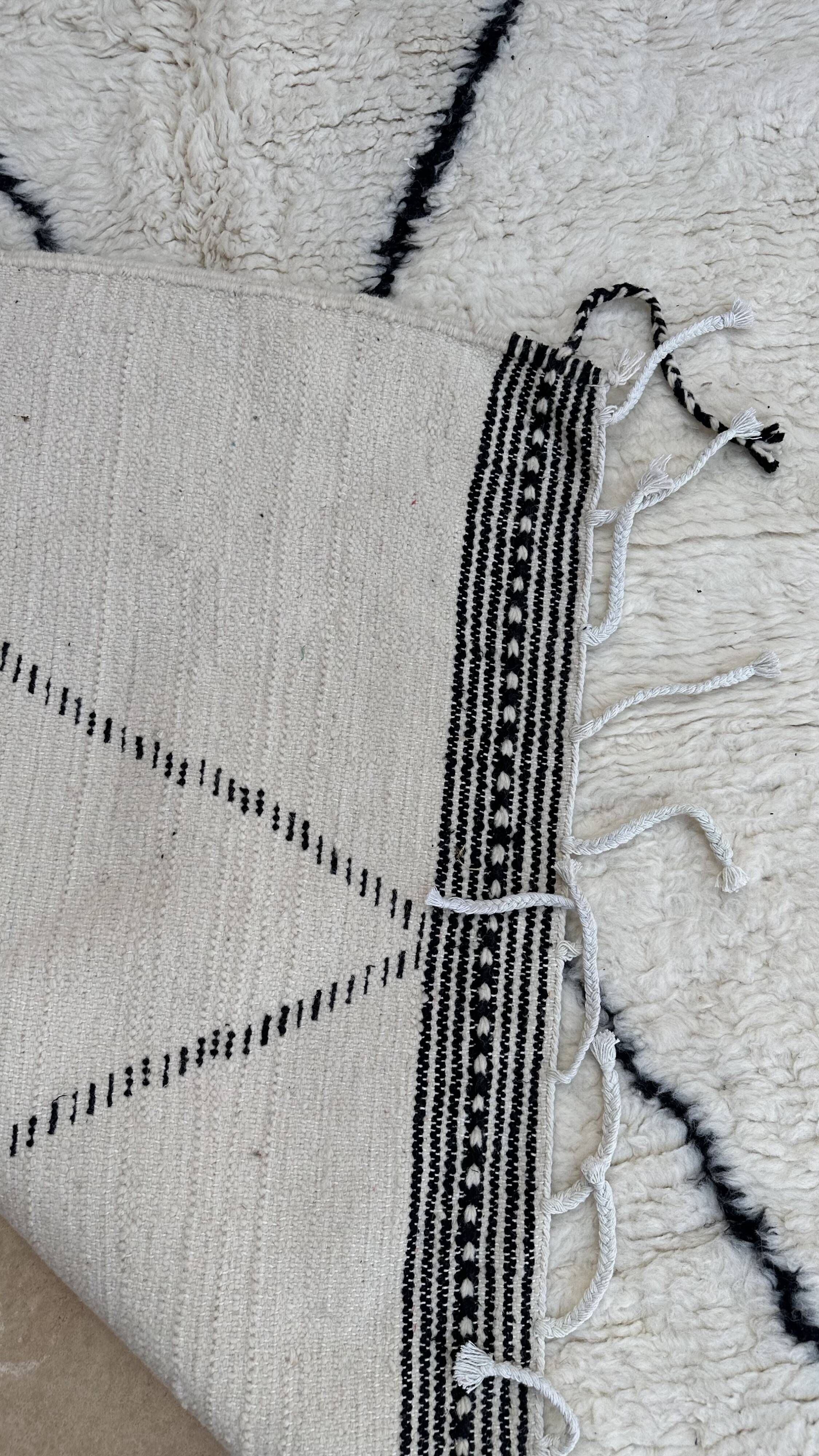Tapis Marocain Beni Ourain blanc - 347 x 202 cm