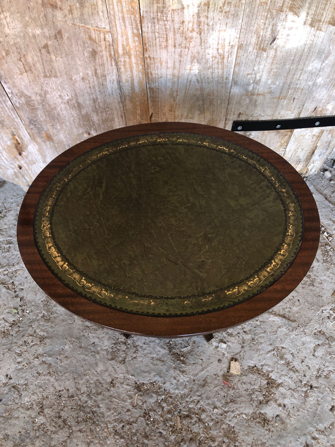 Fifth wheel side table violin wood vintage waffle tray