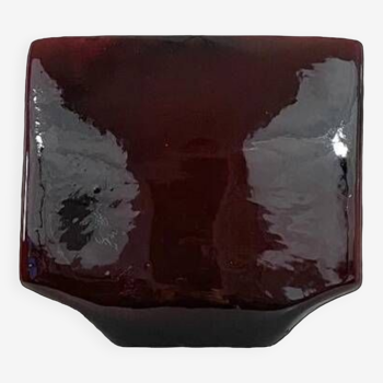Max idlas red glazed ceramic vase. signed under the base. h: 19 - w 21 cm