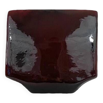 Max idlas red glazed ceramic vase. signed under the base. h: 19 - w 21 cm