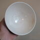 Vintage blue ribbed bowl on pedestal