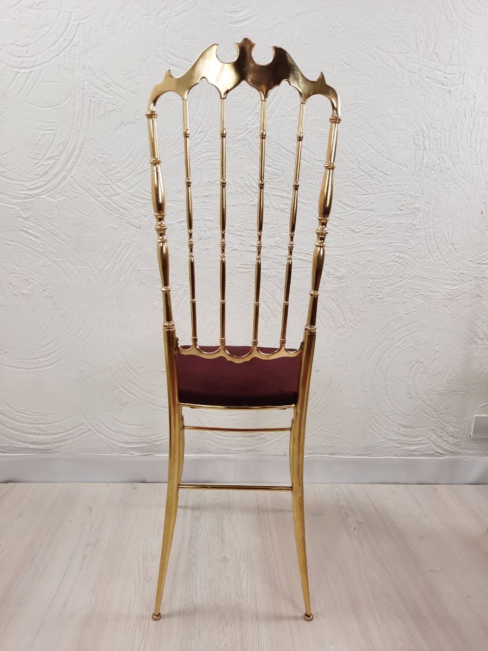 Pair of chiavarine chairs, brass