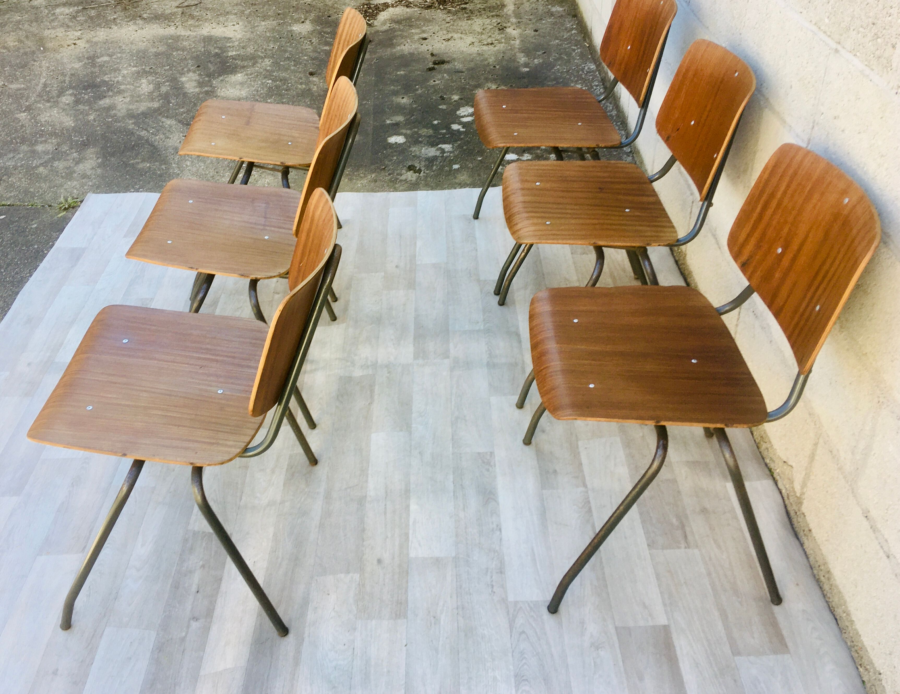 Set of 6 chairs Kho Liang 60s