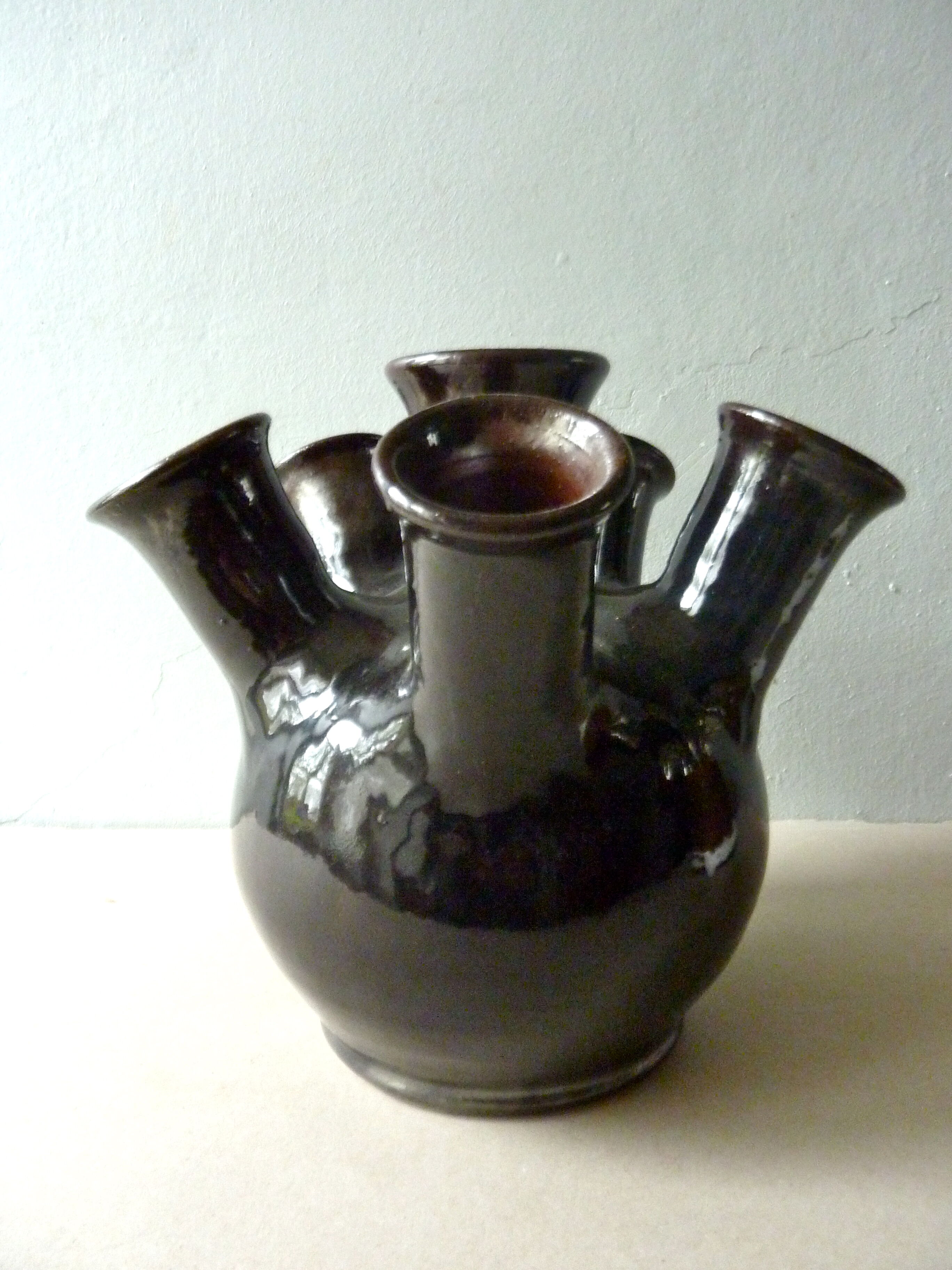 Vase bouquetière en grès Meyssac Corrèze