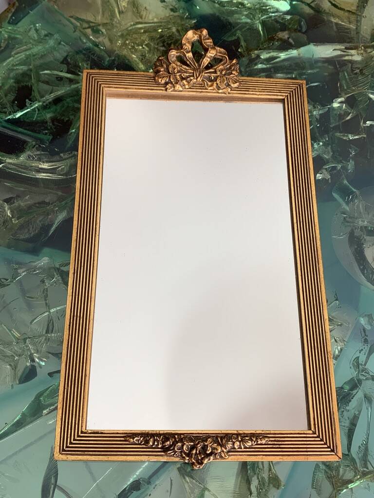 Neo Classic Mirror in wood and gilded stucco 53.5 x 29 cm