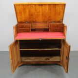 1930s Antique Cabinet with Writing Area in Walnut Finish ,Czechoslovakia