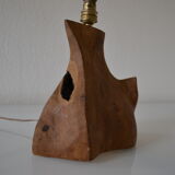 Modernist brutalist lamp free form years 60 olive wood