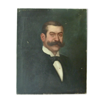 Portrait of a man era 1900 signed