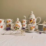 ANCAP porcelain coffee service with coffee maker and porcelain sugar bowl