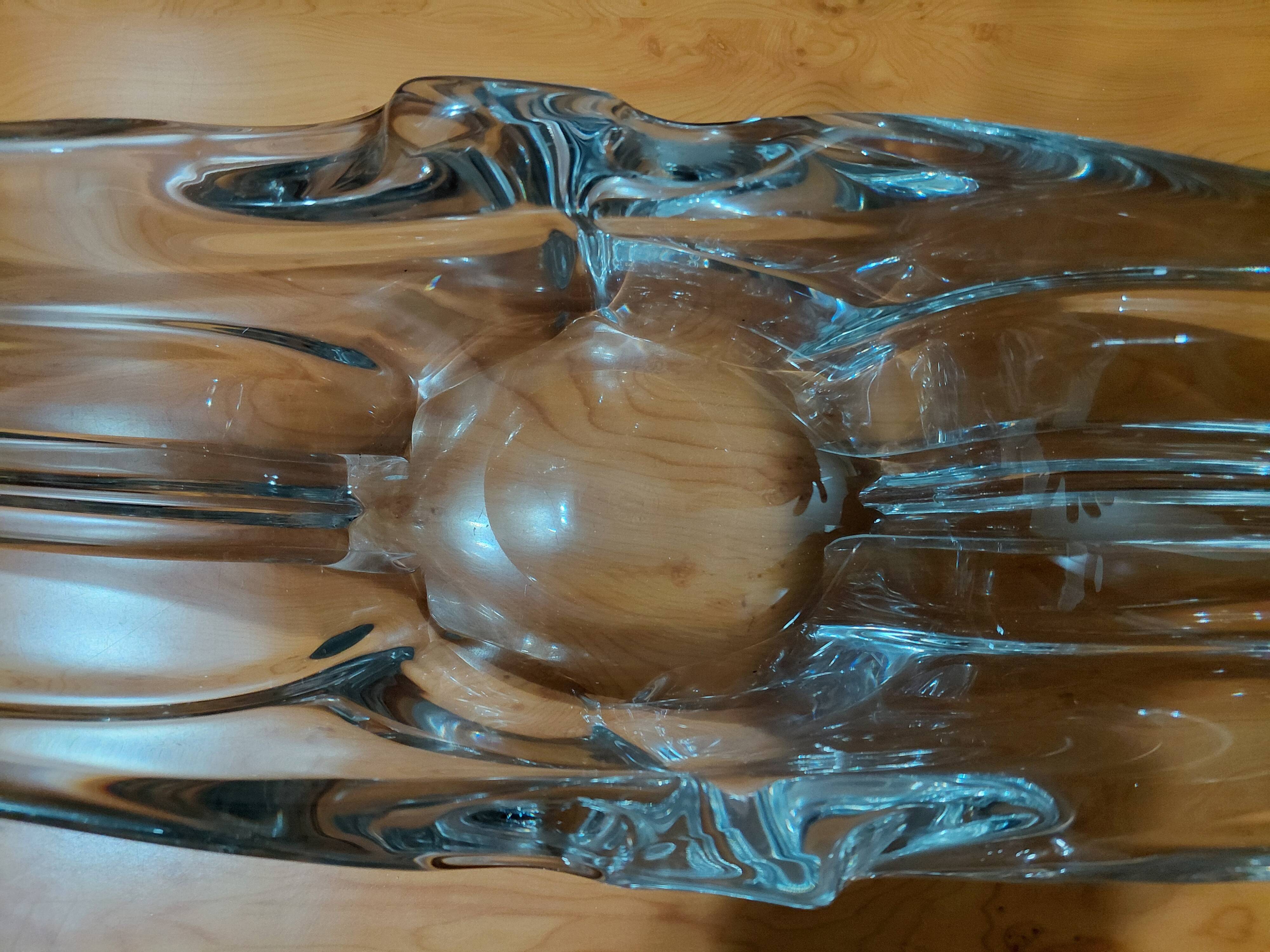 Crystal plate/sculpture "Cristallerie Lorraine" from the 60s/70s.