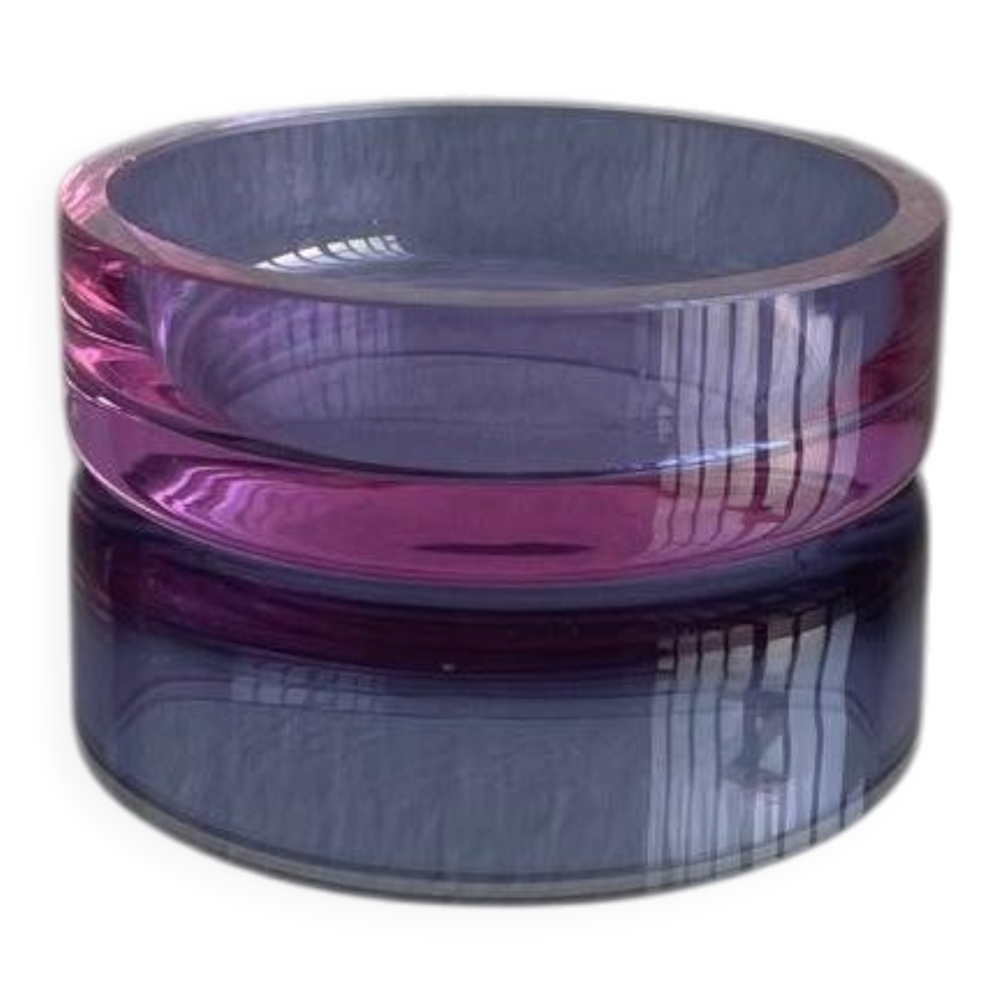 Murano Glass Bowl, Violet Purple Tray, Mid-Century Modern, Italy