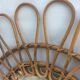 Miroir soleil rotin original vintage 70 59x27cm