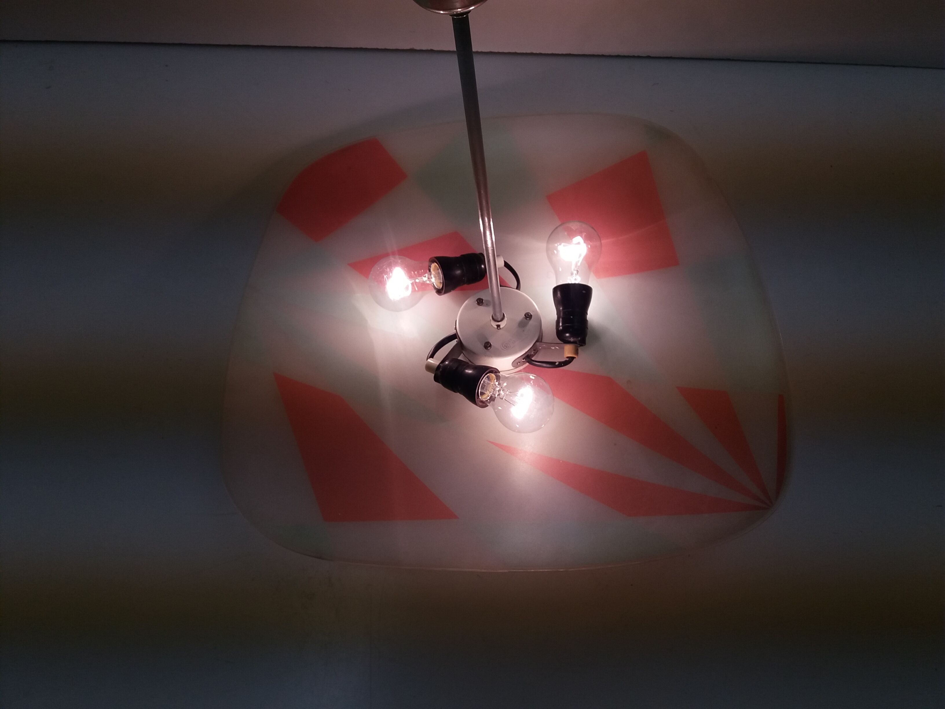 Mid-century design glass pendant/Napako, 1960's.