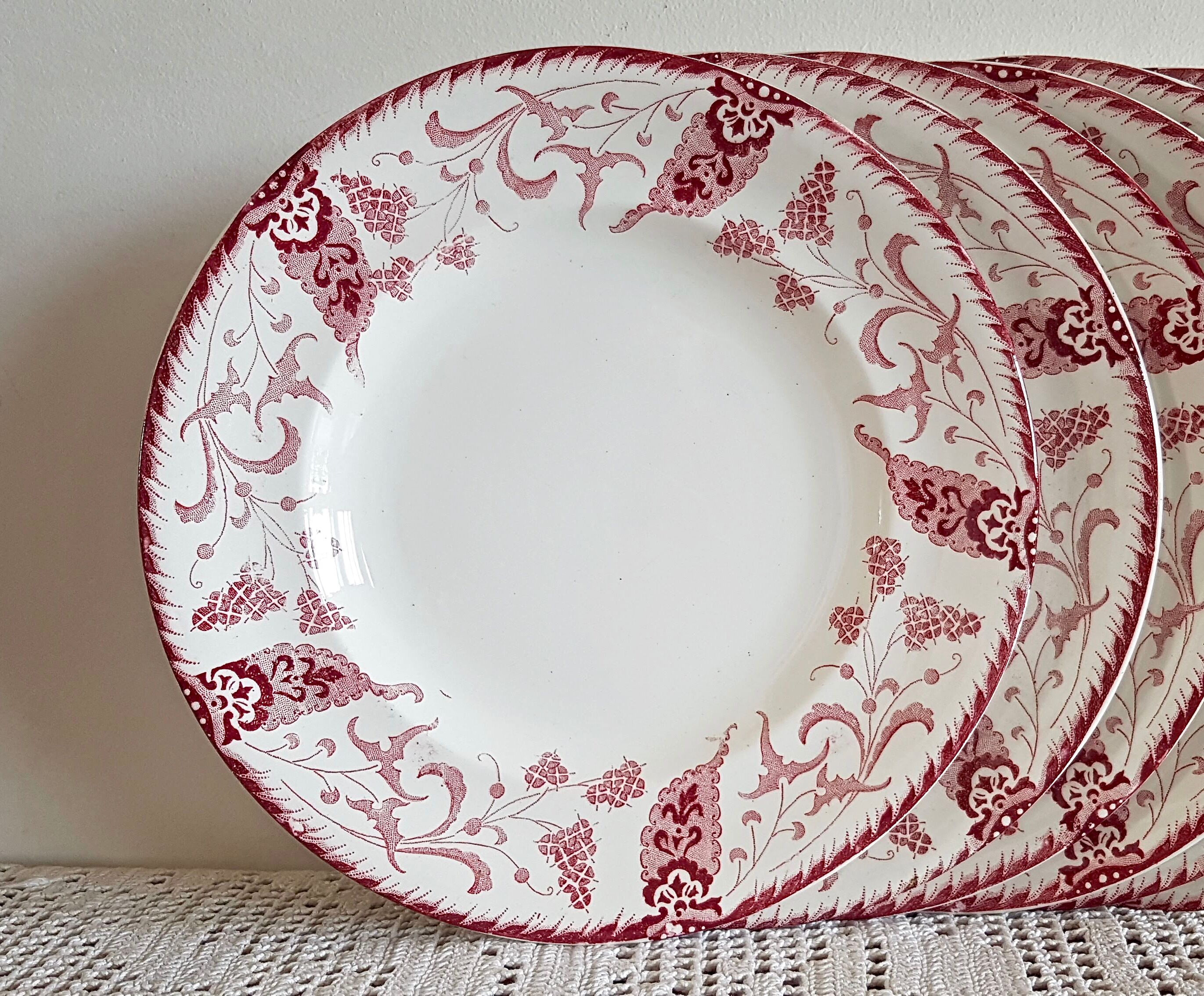 Set of 6 dessert plates Longwy model Rambouillet