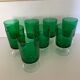 8 verres à pied Luminarc France années 70 verts bicolores