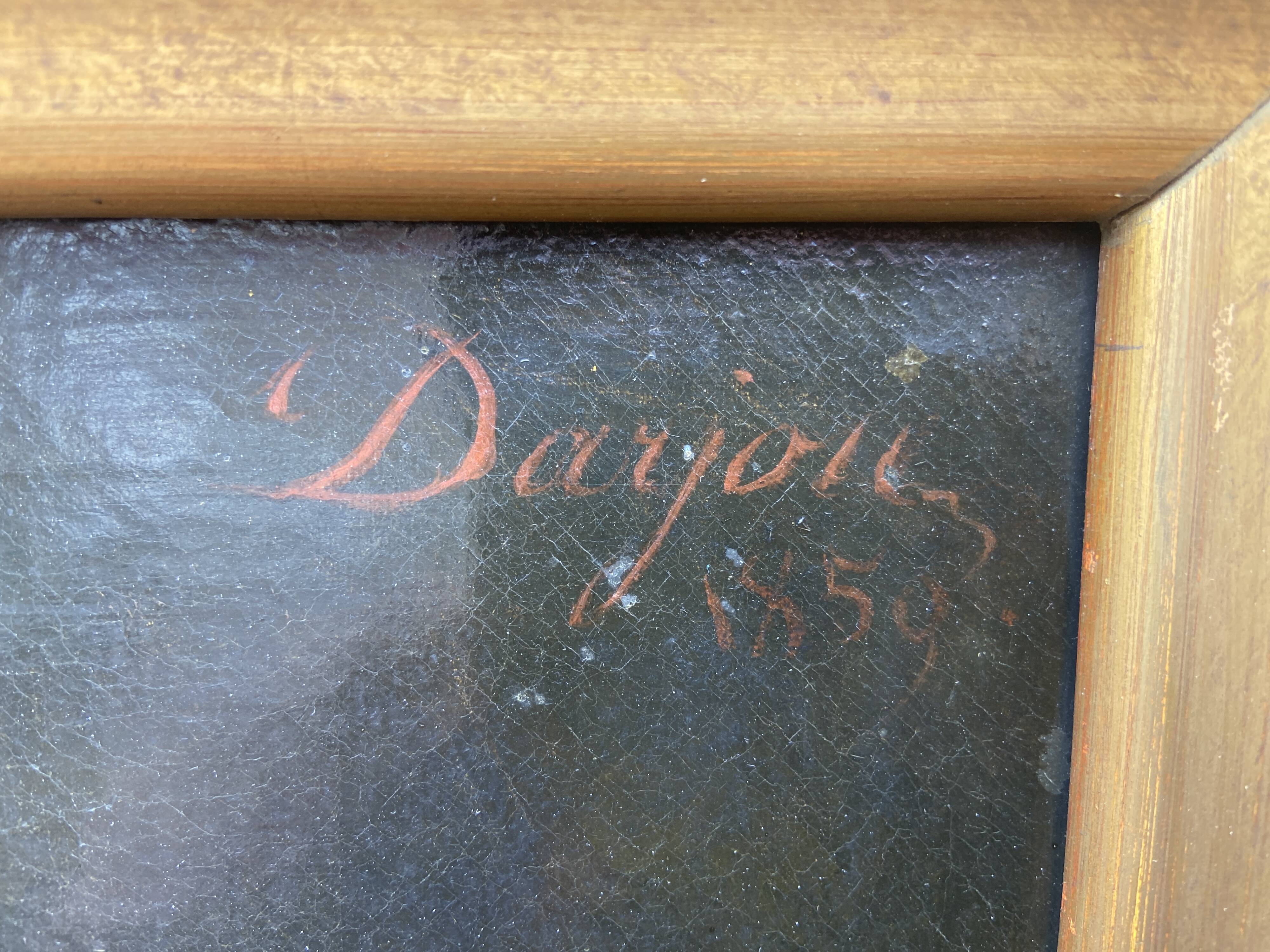 Oil painting on canvas 1850 victor darjou french portrait paint