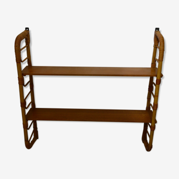 Rattan wall shelf