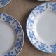 9 assiettes à dessert Dux Boch bleues, 1960