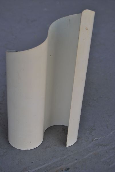 Vase design vintage 1970 métal ondulé peint