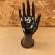 Antique Black Ceramic Hand Soliflore Ring Sizer Vintage Decoration