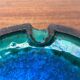 Ashtray or bowl in brutalist studio pottery by Gerhard Liebenthron, mid-century, 1960s, 1968.