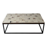 Table basse en céramique et métal