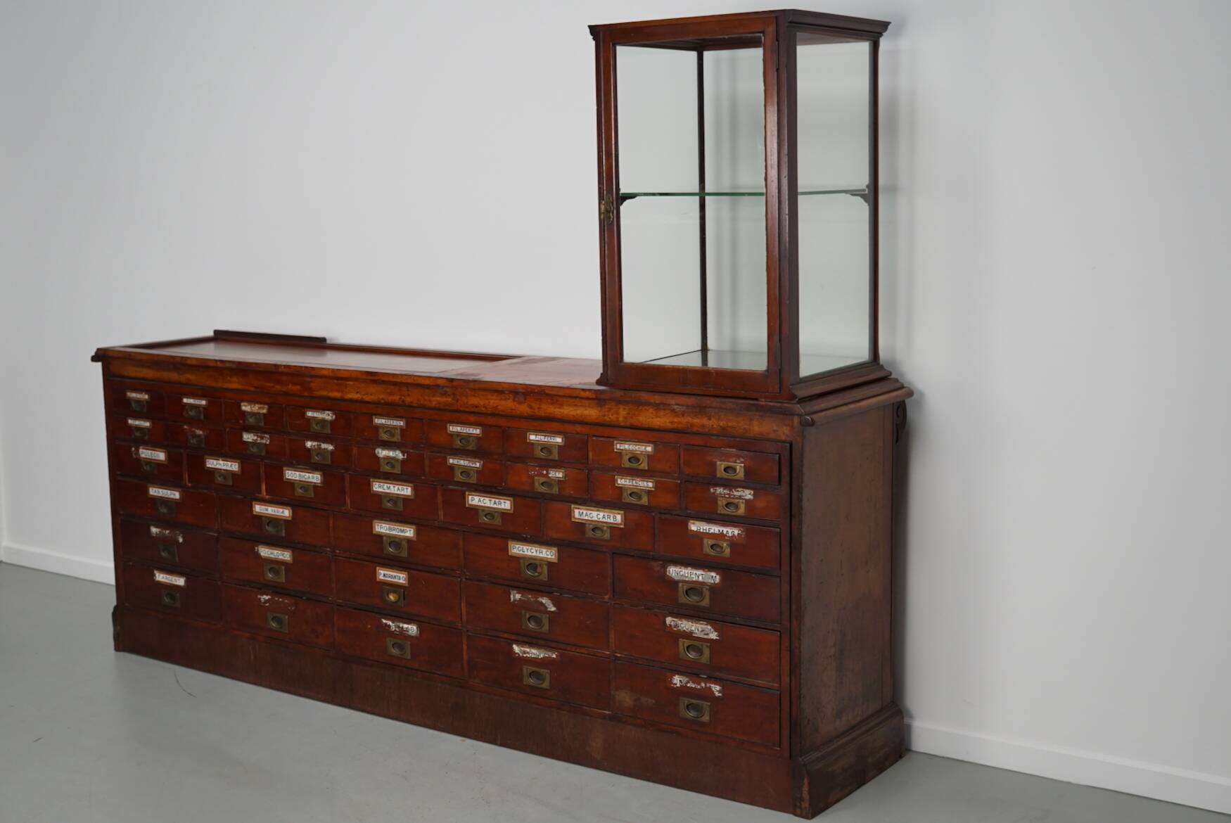 19th Century English Victorian Apothecary Shop Counter