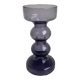 Candlestick diabolo design smoked glass 70s