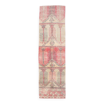 Tapis de couloir vintage rouge pâle et pêche, 80x301 cm