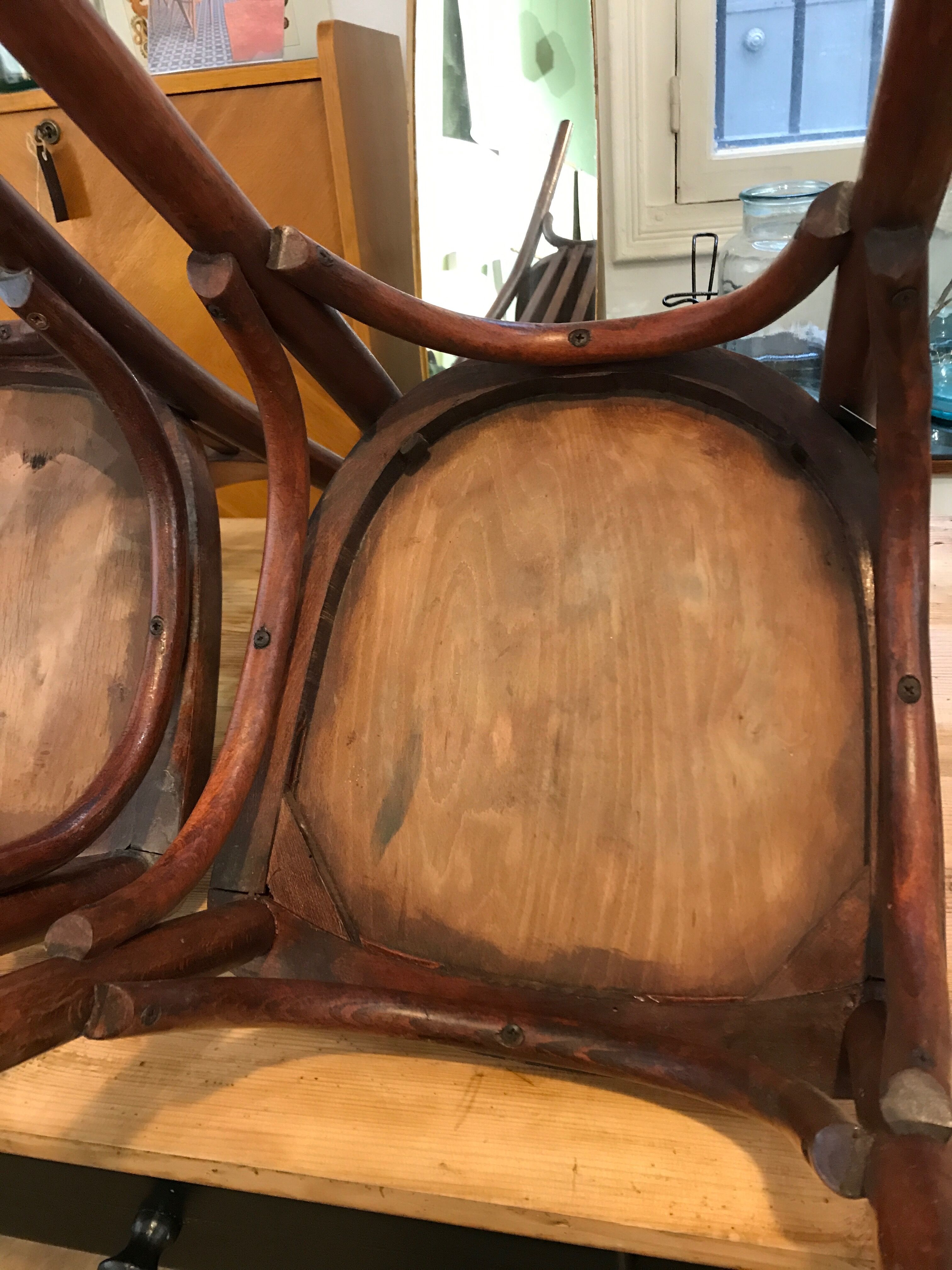 Series of 4 baumann bistro chairs