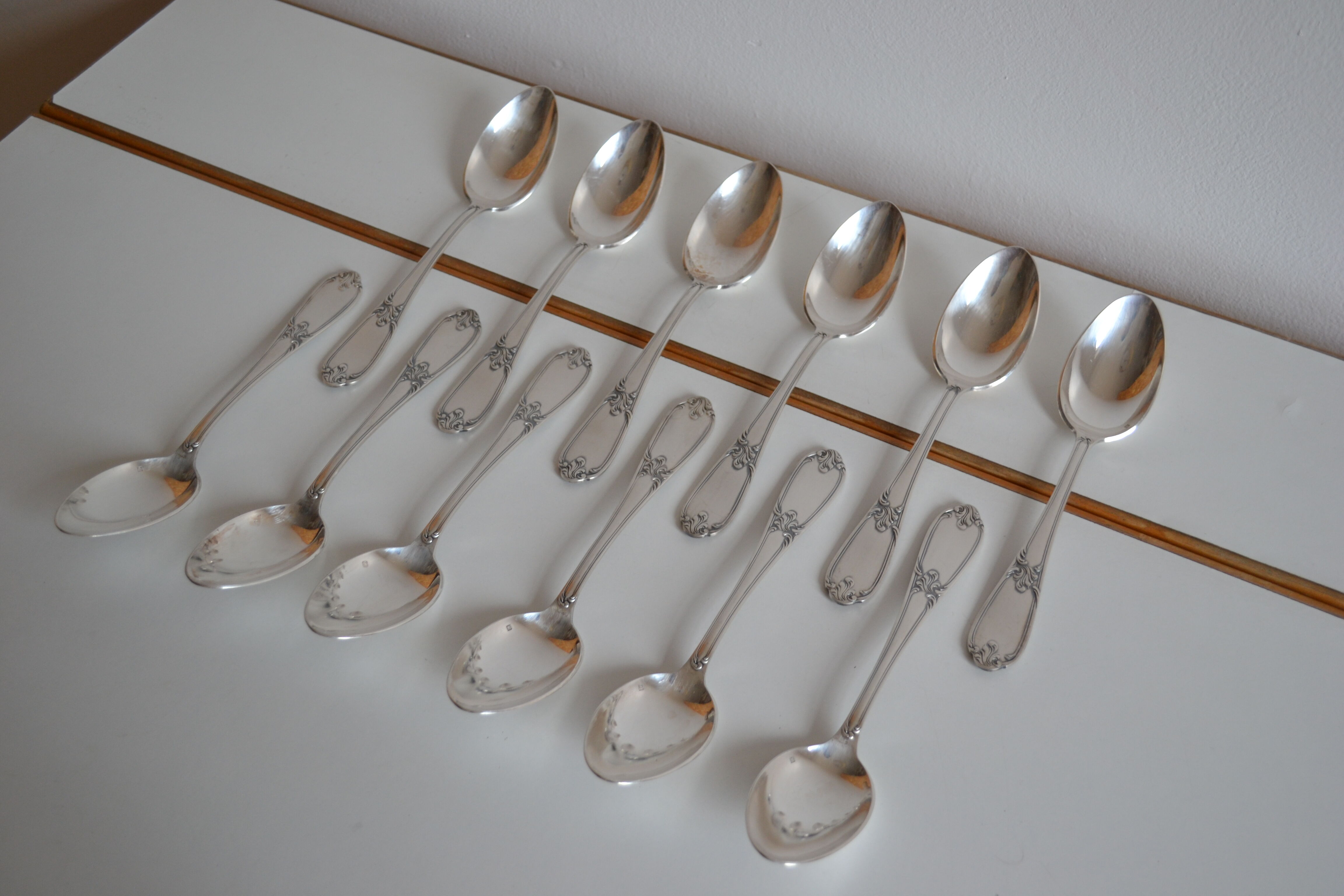 12 tablespoons metal argente orfevre frionnet francois